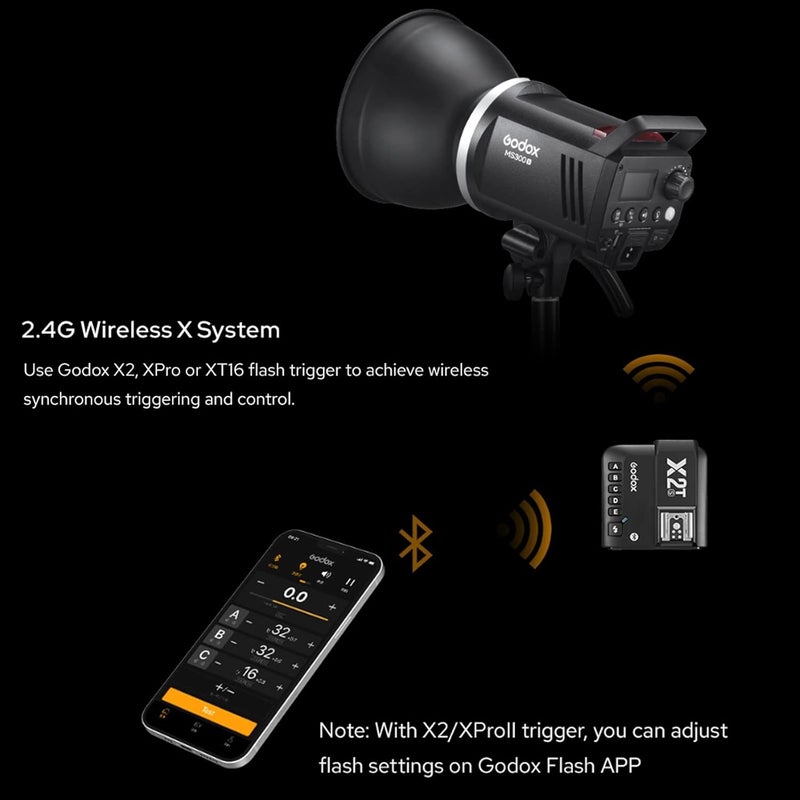 Eachshot Godox MS200V 200W Strobe Flash GN53 5600K 0.1-1.8S Recycle Time 2.4G with LED Modeling Lamp LED Light Strobe Flash Monolight for Studio, Portrait, Commerce Photography, etc (MS200 Upgraded Version) - Image 4